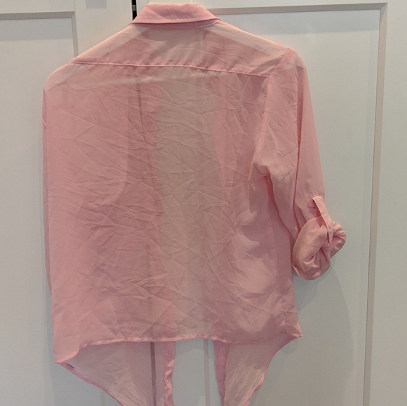 Pink see-through tied blouse - Picture 2 of 2
